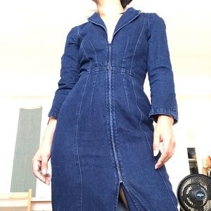 Denim midi dress